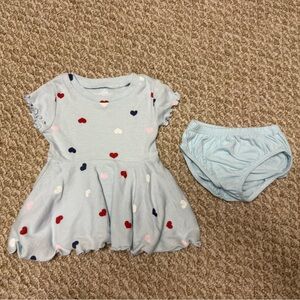 Okie Dokie Light Blue Heart Dress Set